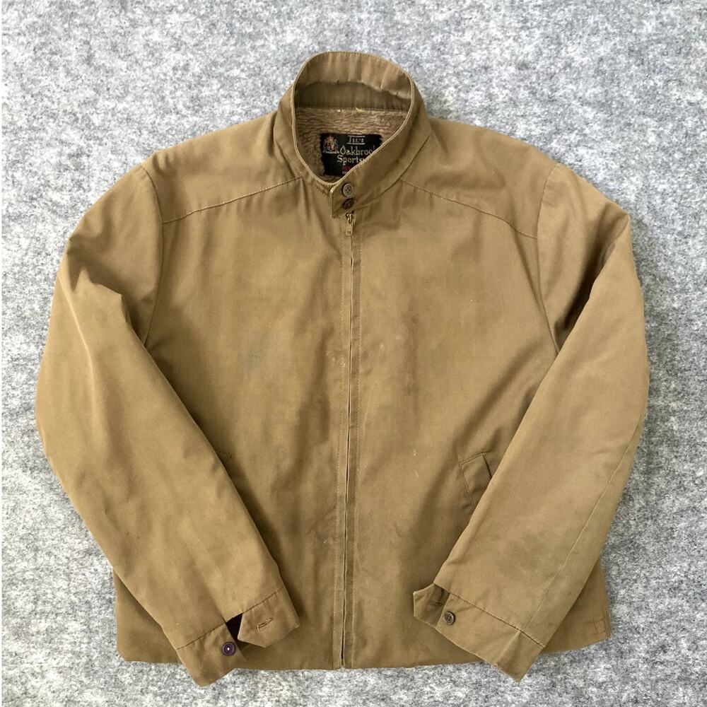Vintage Oakbrook Sportswear Jacket Sears Perma Prest Beige Sherpa Lined 44R Coat